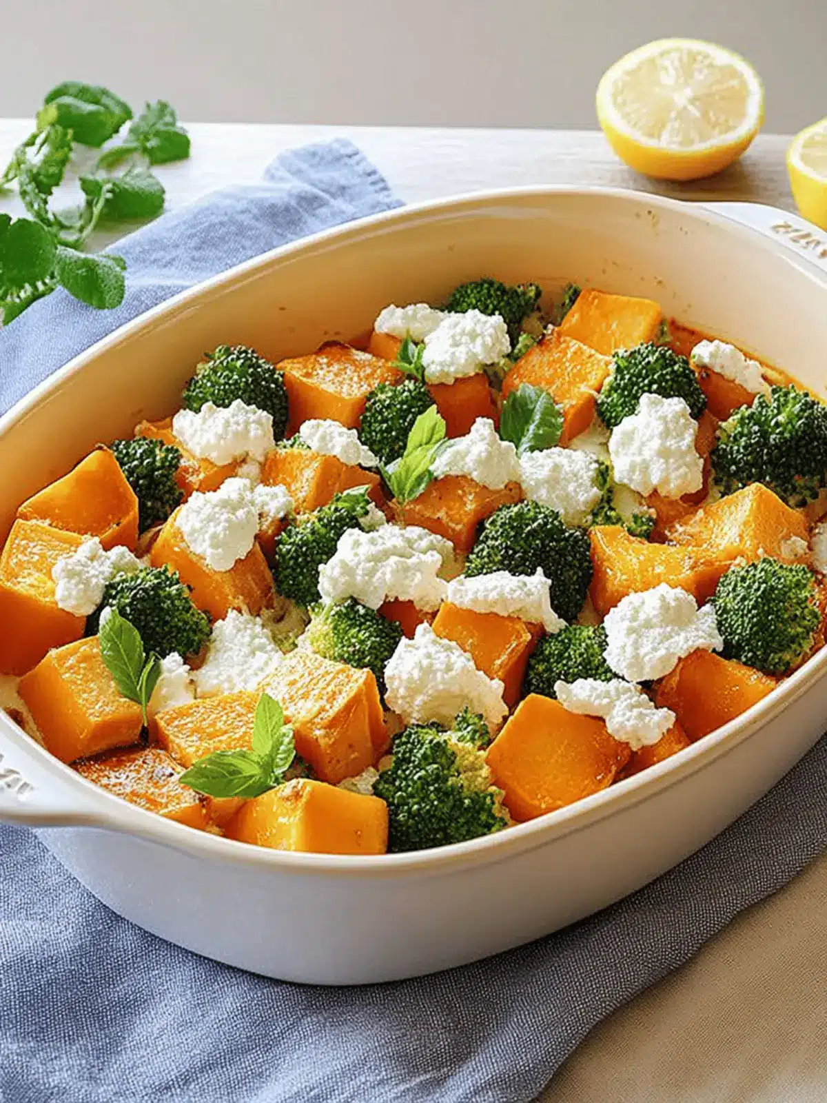 Süßkartoffel-Brokkoli-Auflauf mit Feta: Ein Genuss 2 Sweet potato broccoli casserole with feta