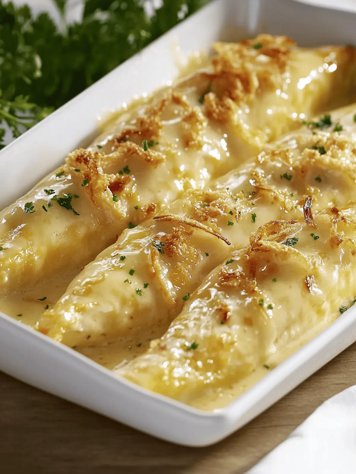 Zwiebel Sahne Hähnchen Parmesan