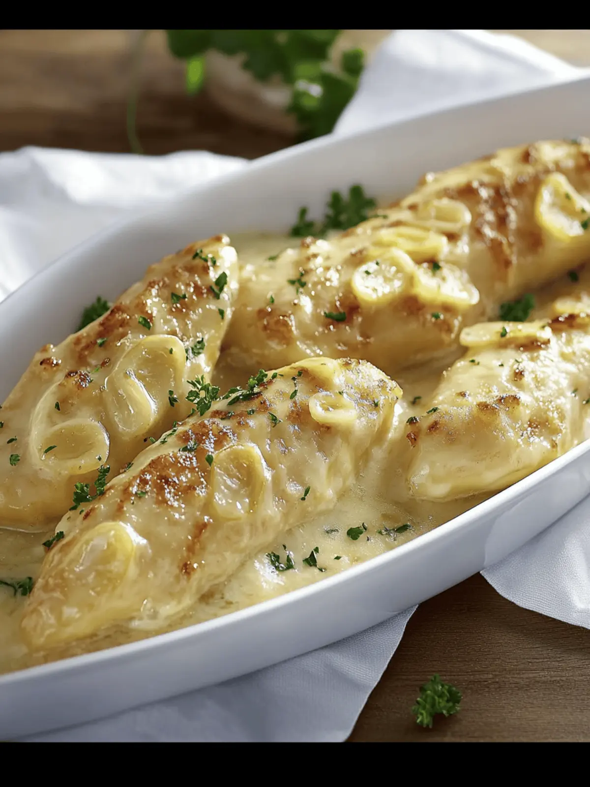 Zwiebel Sahne Hähnchen Parmesan