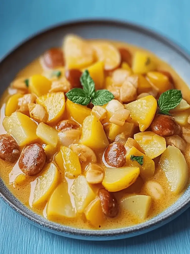 Kartoffelgulasch mit Würstchen