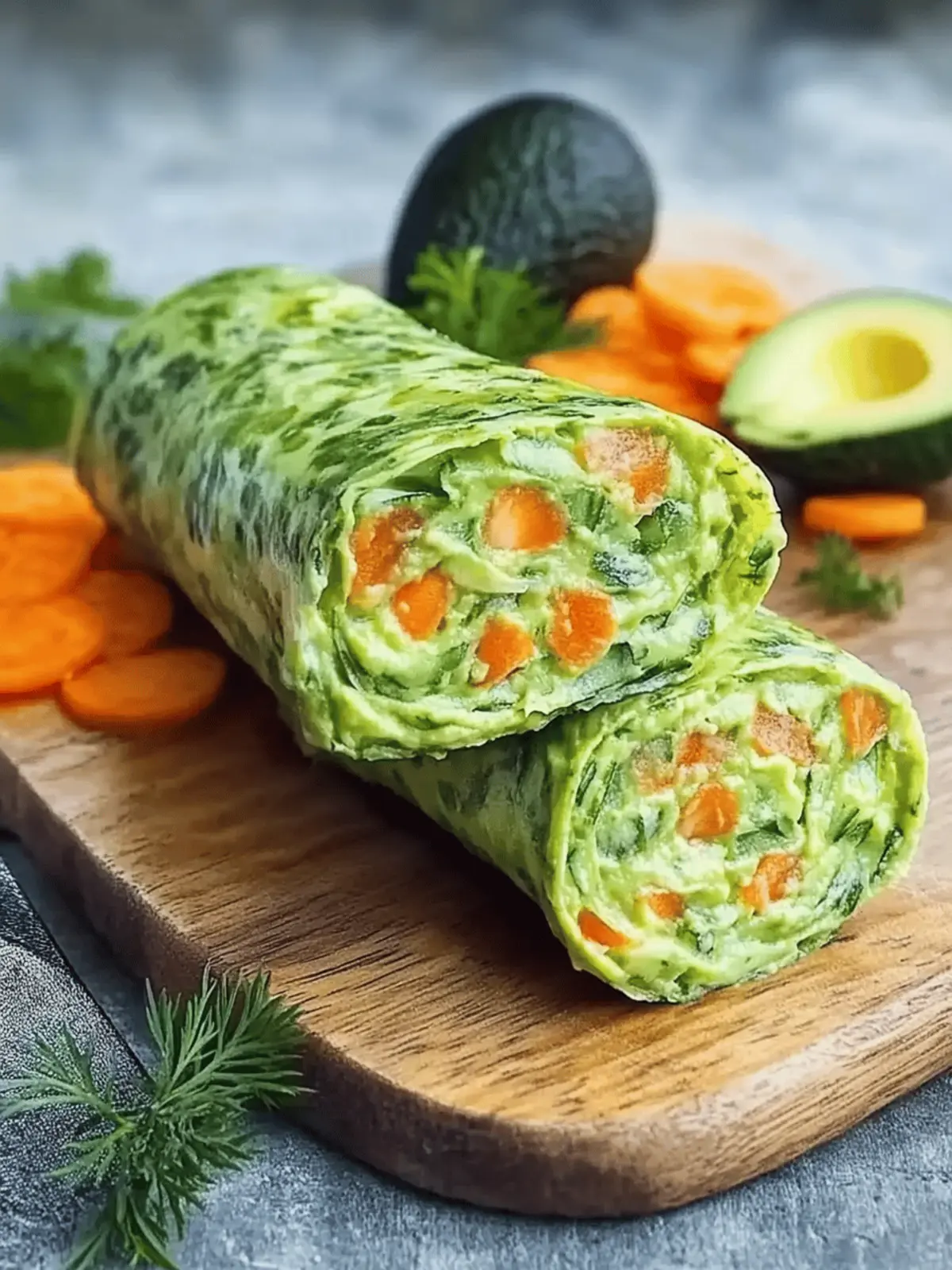 Gemüserolle Gefüllt mit Avocadocreme