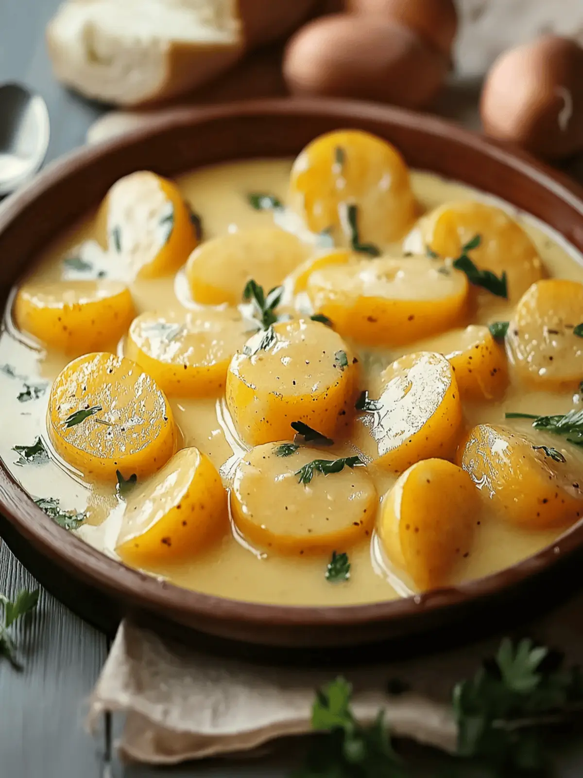 Kartoffeln mit Knoblauch-Sahnesauce ganz einfach 4 Potatoes with garlic cream sauce