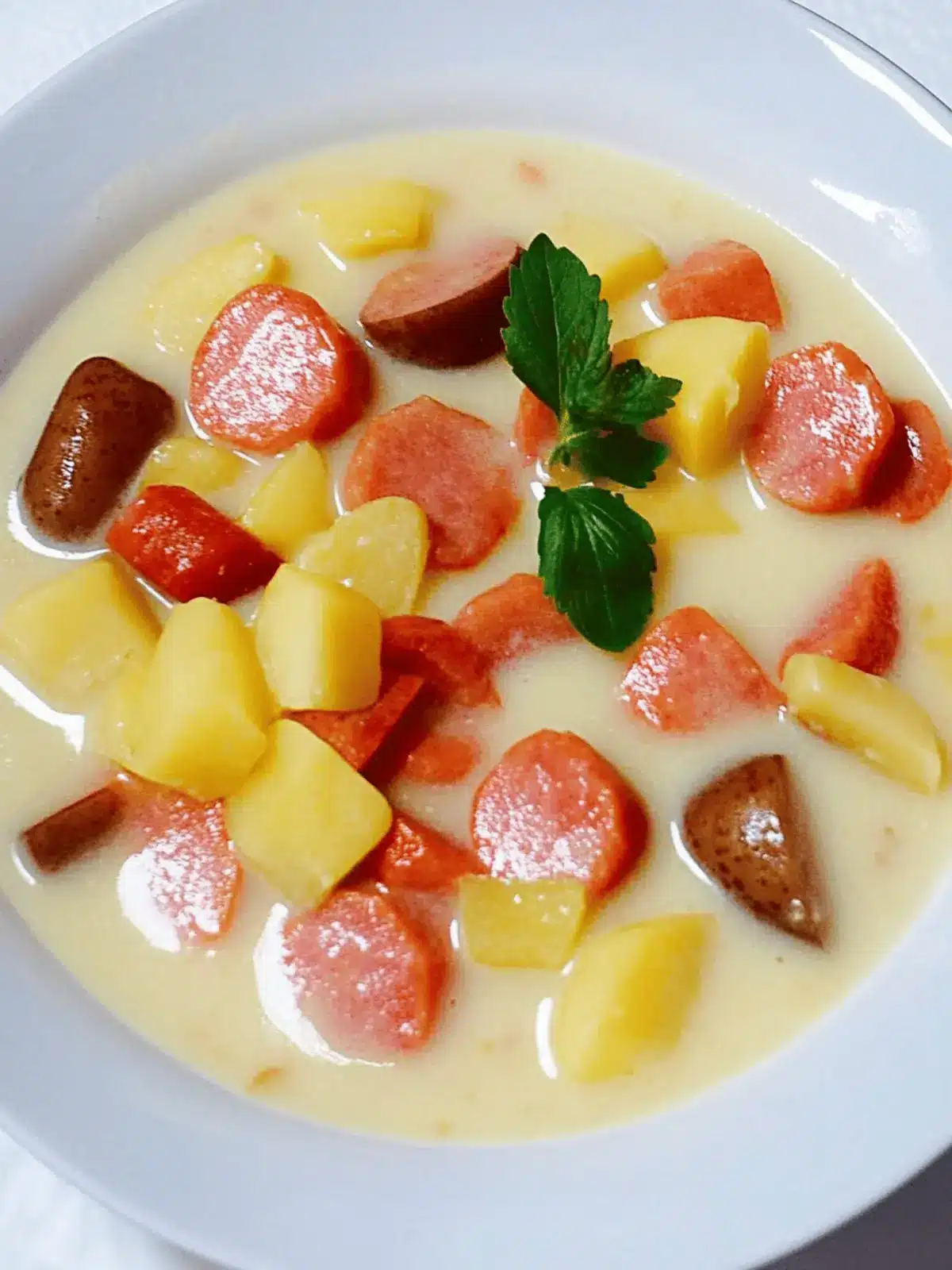 Kartoffeleintopf mit Würstchen