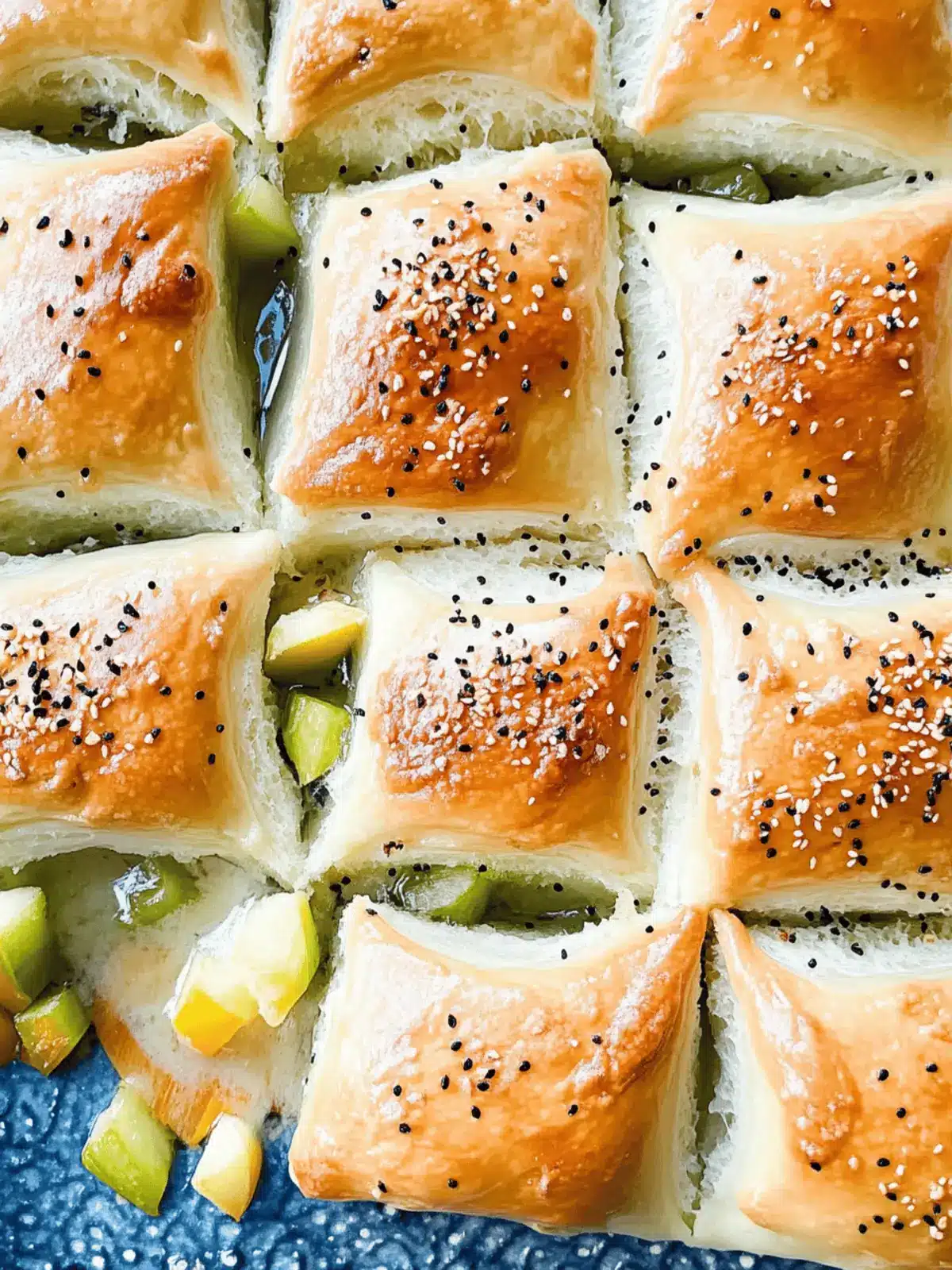 Puff pastry filled with ham and cheese