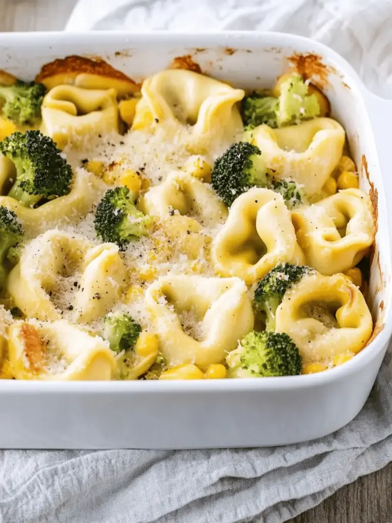 Tortellini Auflauf vegetarisch mit Brokkoli