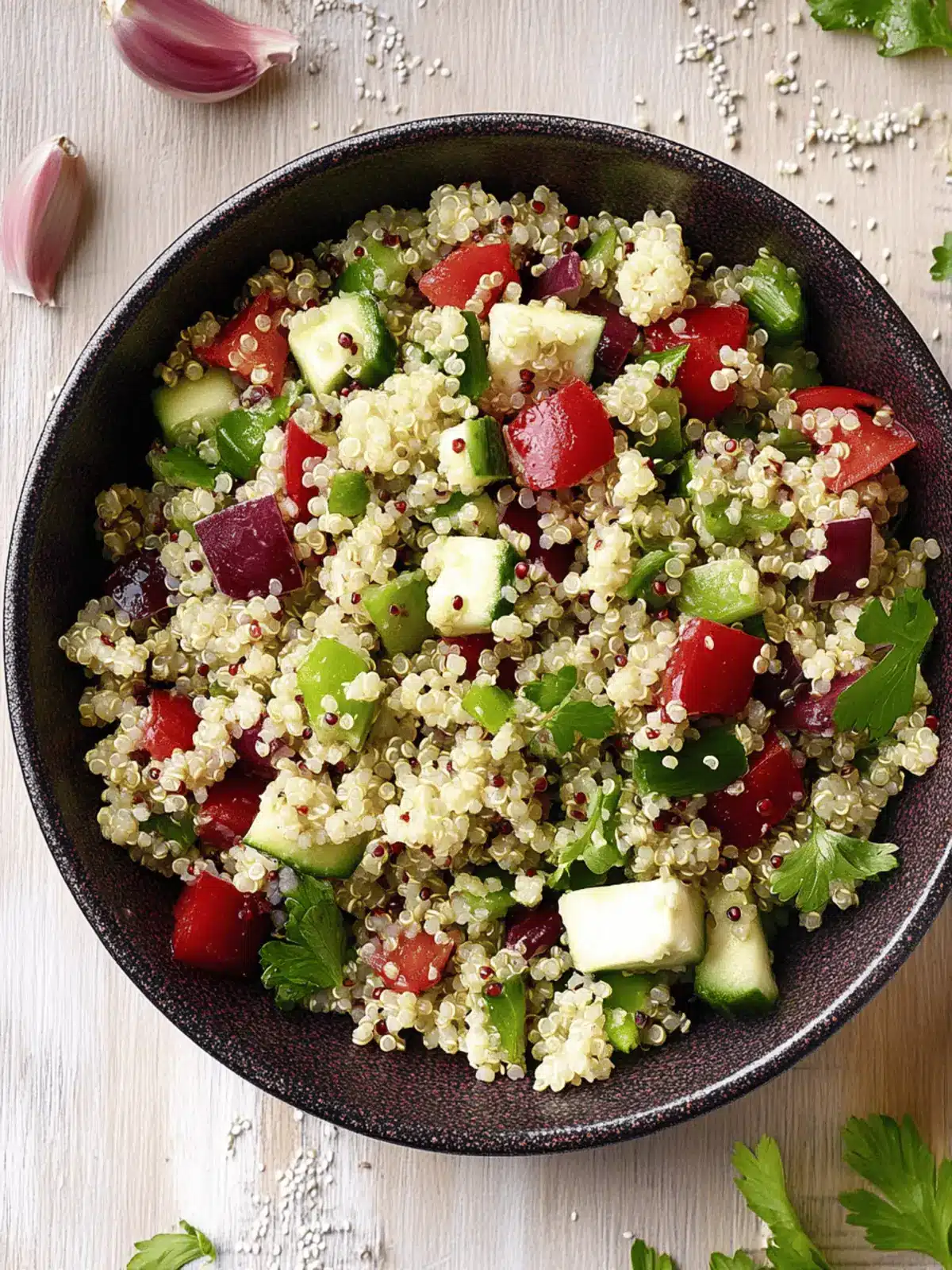 Frischer Quinoa-Salat mit Gemüse und Feta 3 Quinoa-Salat