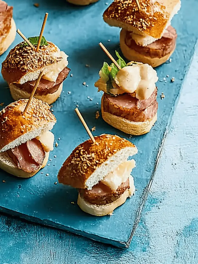 Mini-Laugen-Burger mit Leberkäse