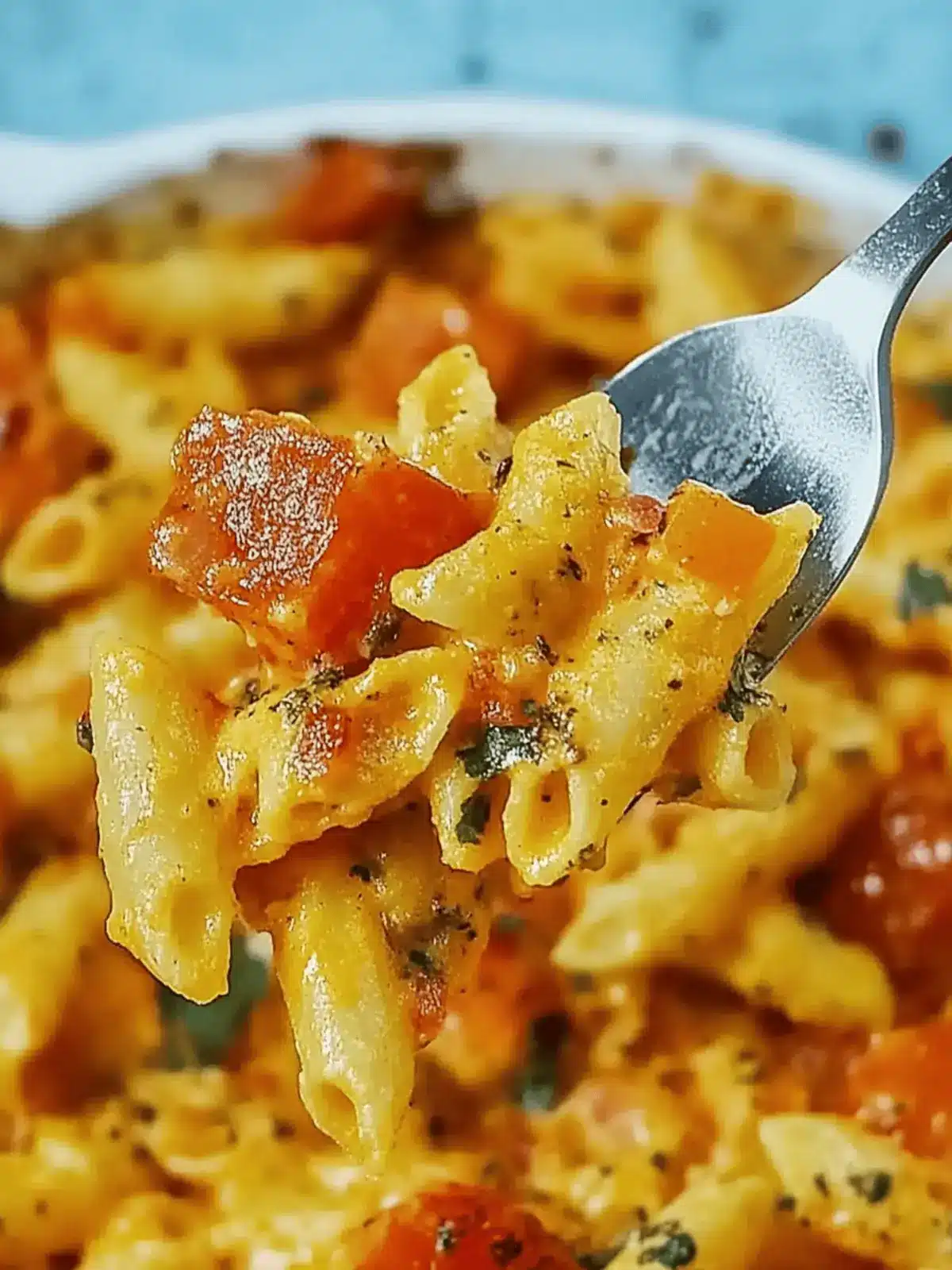 Pasta in Kürbissoße mit Burrata