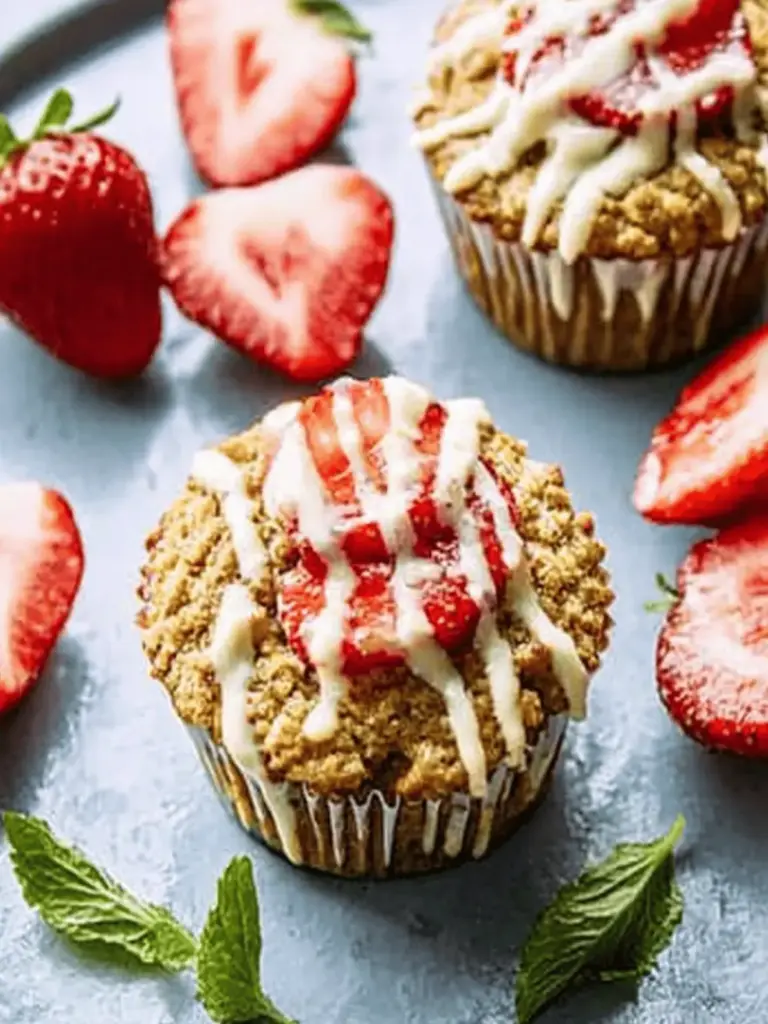 Vegan Doppel-Erdbeer-Muffins