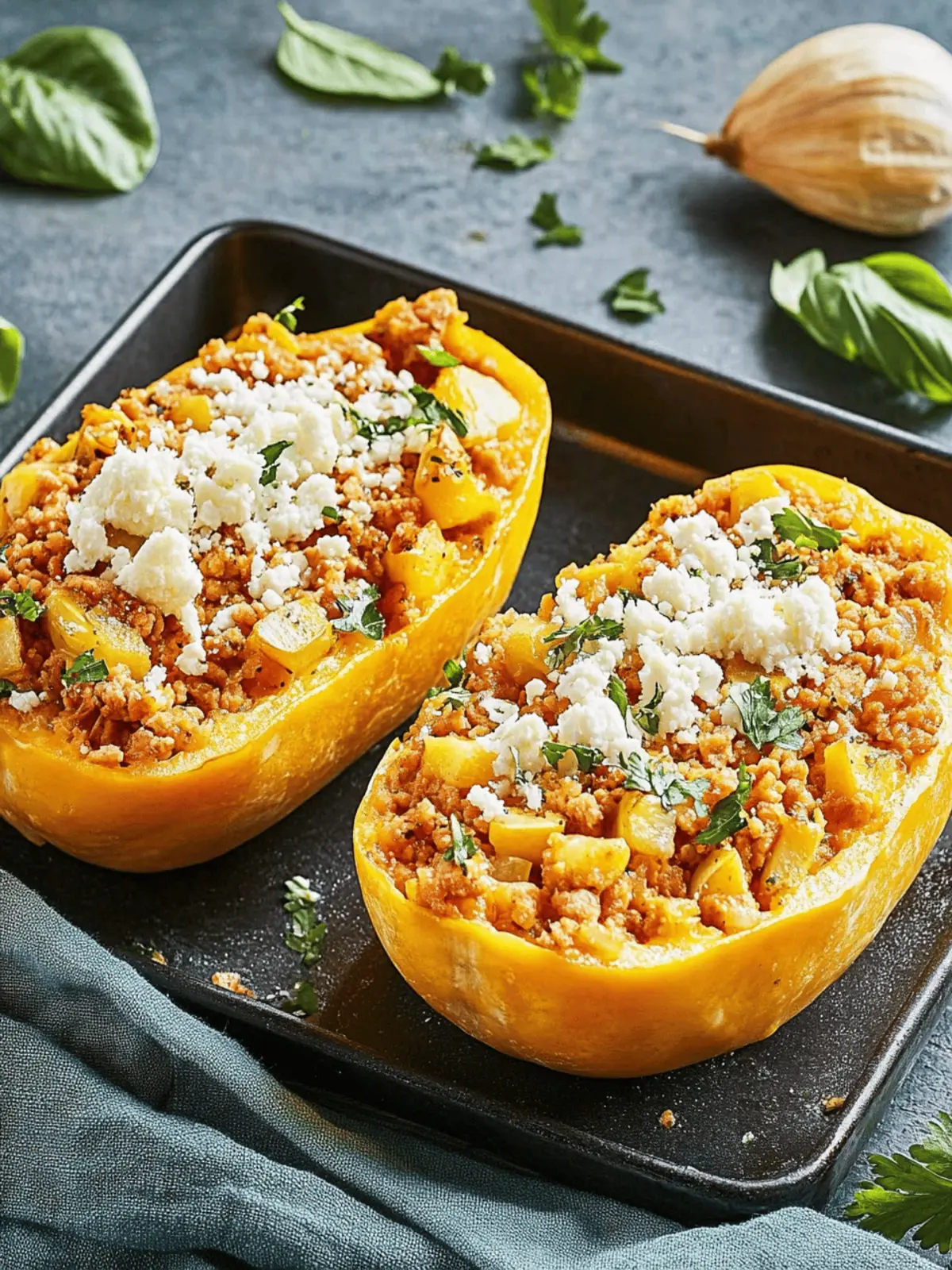 Vegetarischer gefüllter Kürbis