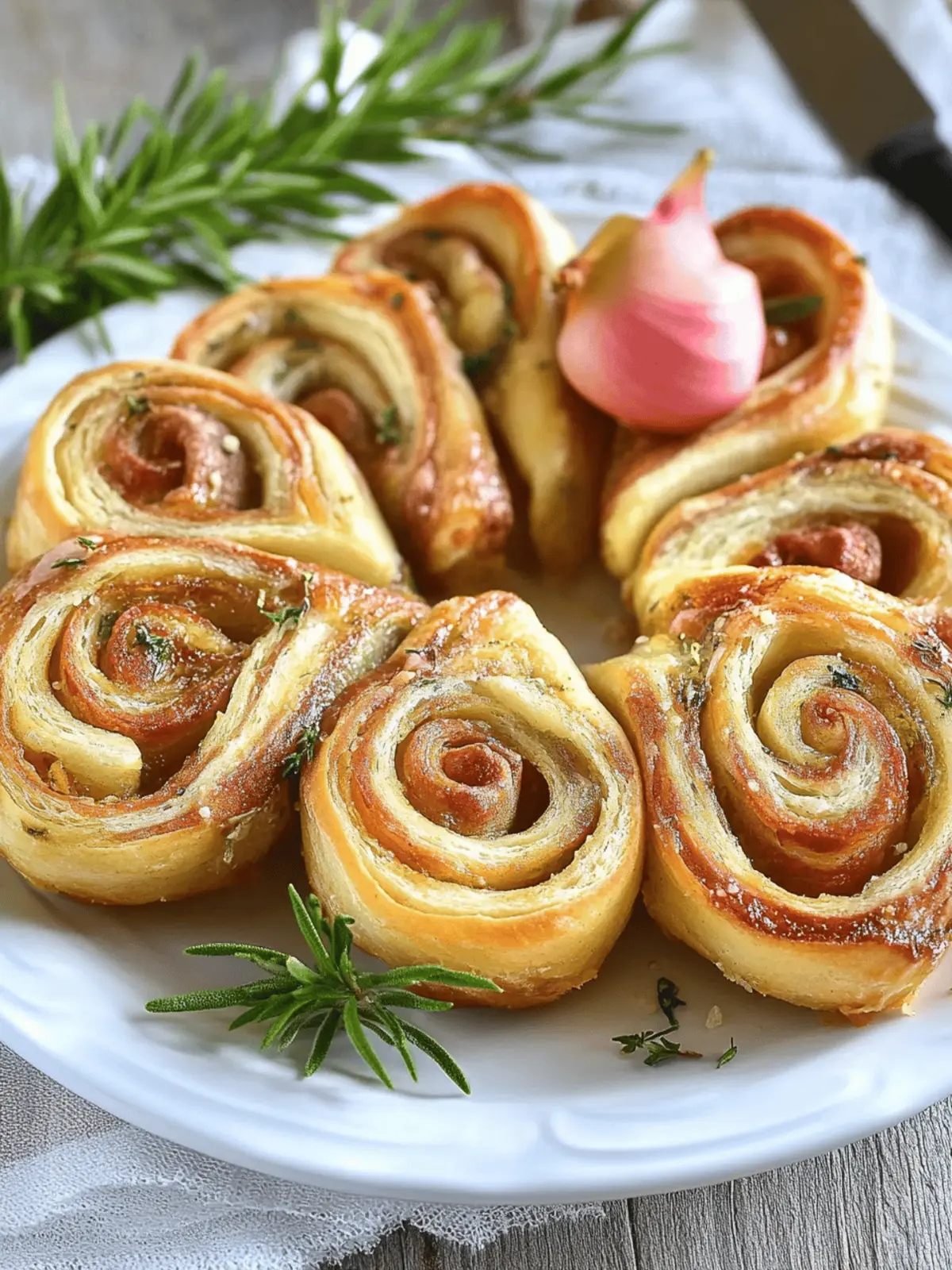 Herzhafte Blätterteigschnecken