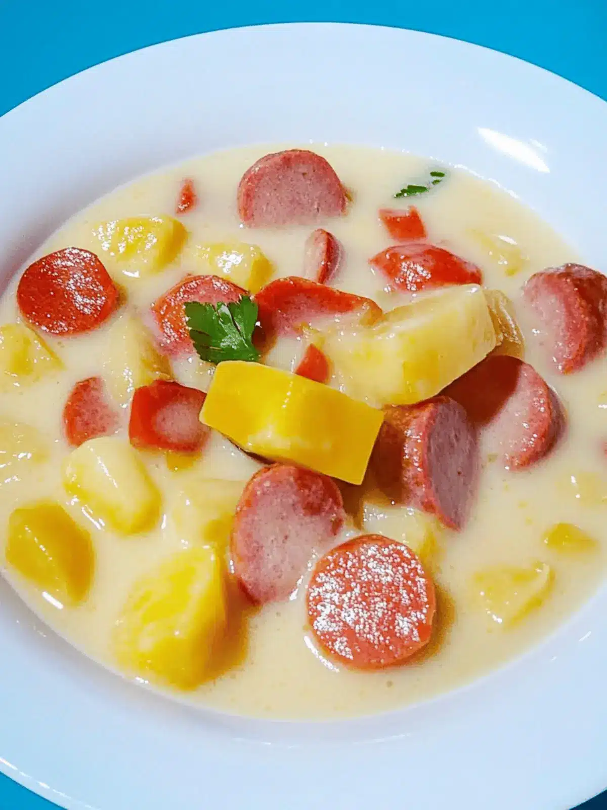 Kartoffeleintopf mit Würstchen