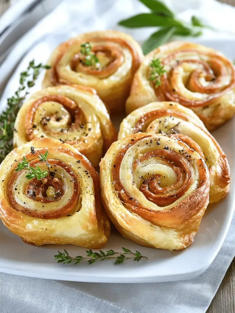 Herzhafte Blätterteigschnecken