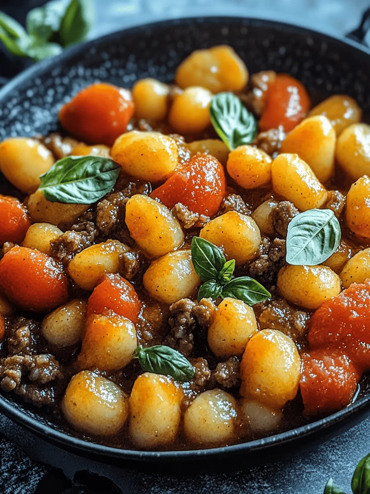 Gnocchi Pfanne mit Hackfleisch und Paprika geniessen 3 Gnocchi Pfanne