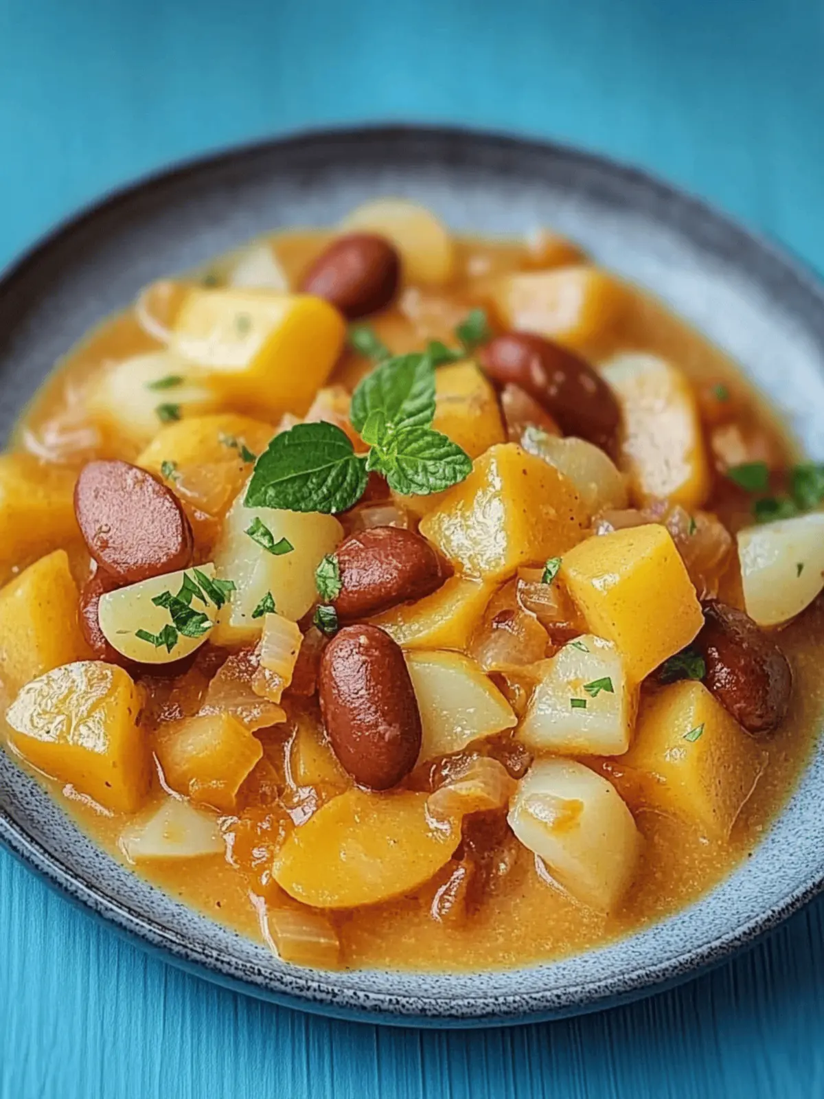 Kartoffelgulasch mit Würstchen
