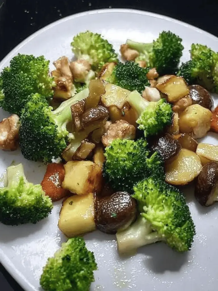 Brokkoli-Kartoffel-Pfanne mit Pilzen