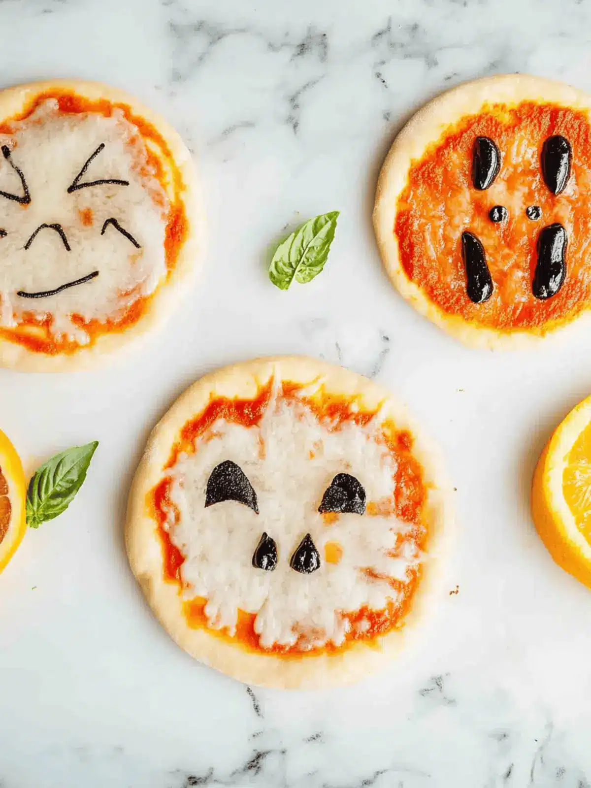 DIY Mini Halloween Pizzas