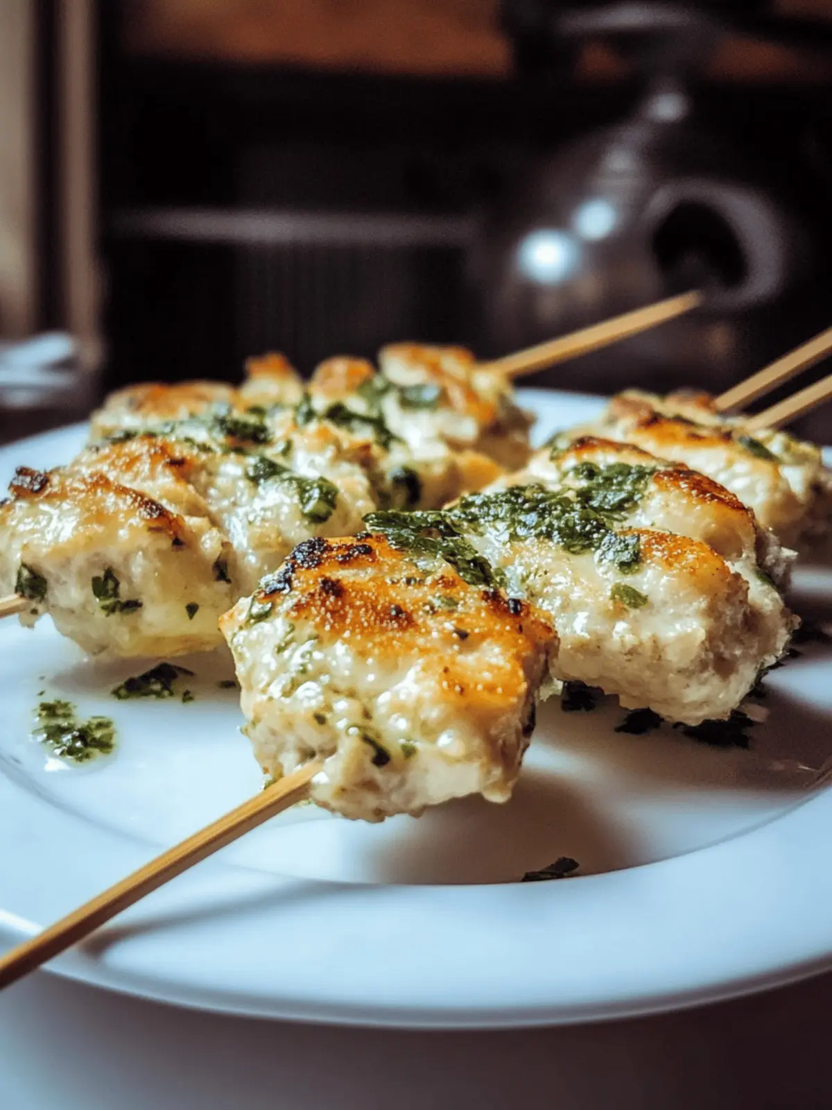 Knoblauch-Parmesan-Hähnchenspieße perfekt für jede Party 4 Knoblauch-Parmesan-Hähnchenspiße