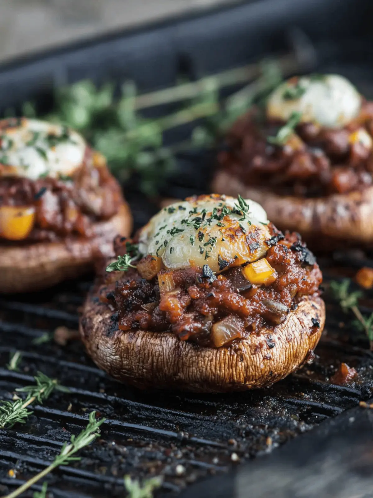 Gefüllte Champignons vom Grill für den Sommergenuss 2 Gefüllte Champignons vom Grill